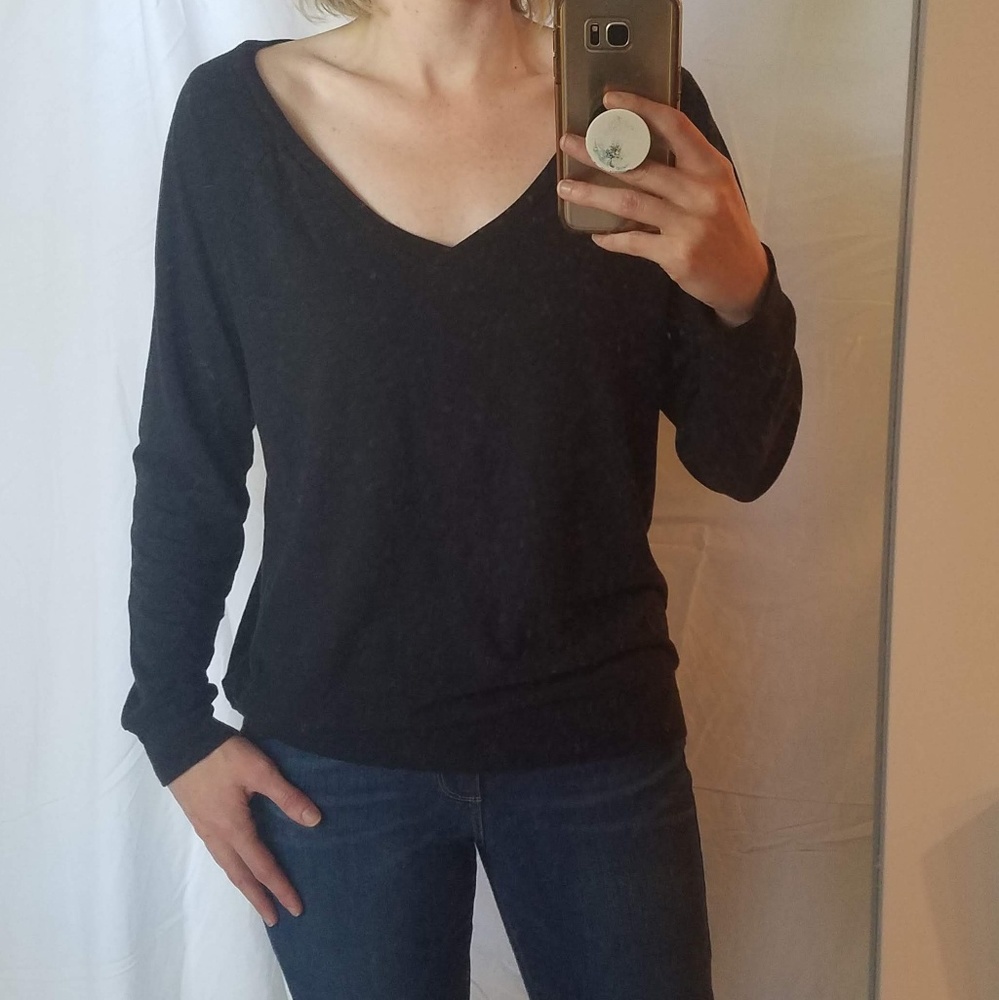 Pink Victorias Secret raglan black long sleeve T